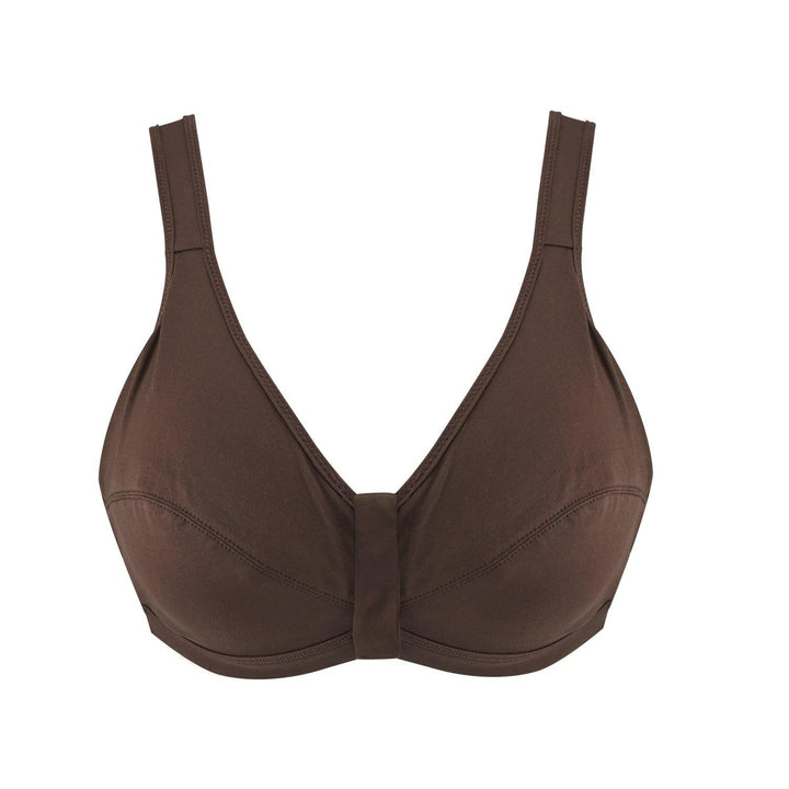 Cocoa - Full Cup Front Closure Silk & Organic Cotton Wireless Bra by Juliemay Lingerie