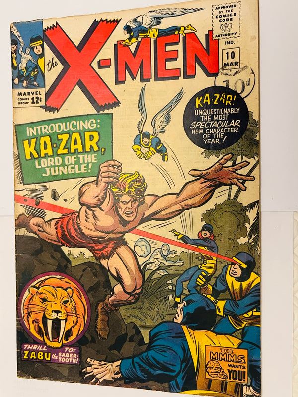 Marvel - The Uncanny X-Men #10 (1965) 1st Appearance of Ka-Zar & Zabu