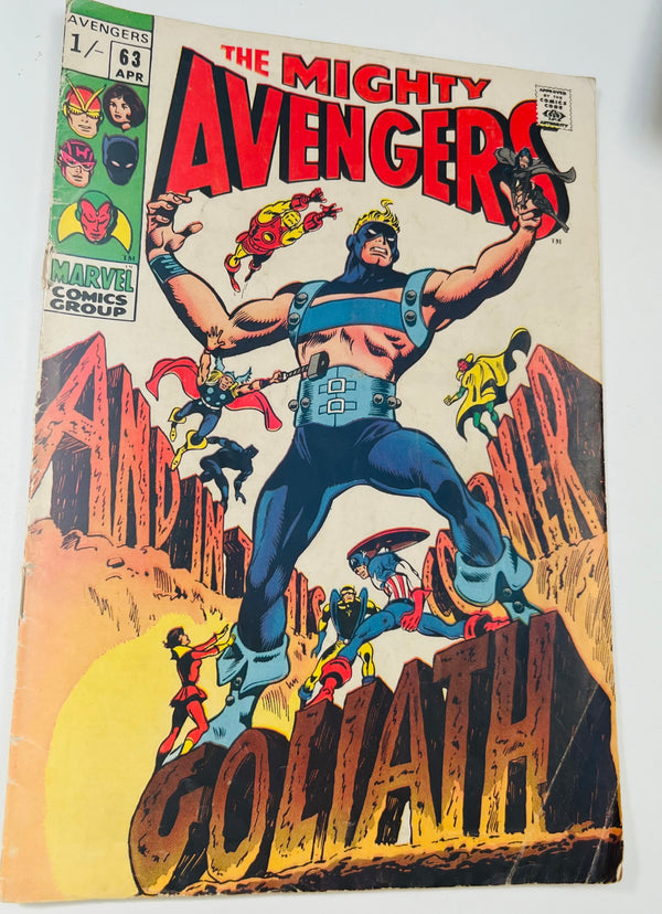 Marvel - The Avengers Issue 63 Silver Age Comic 1st Appearance of Clint Barton as Goliath (1969) 3.0 GD Grade by Marvel