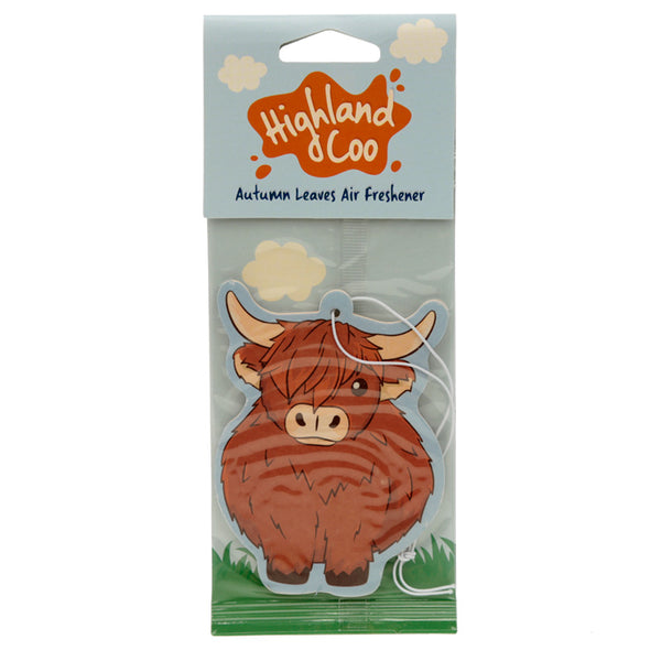 Highland Coo Cow Autumn Leaves Scented Air Freshener AIRF104-0