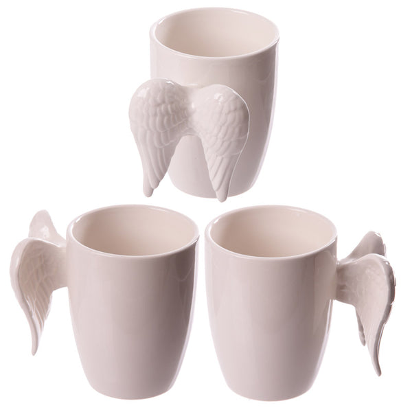 Novelty Ceramic White Angel Wings Mug ANG140 by Puckator