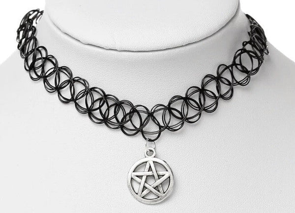 Pentagram Tattoo Choker-0