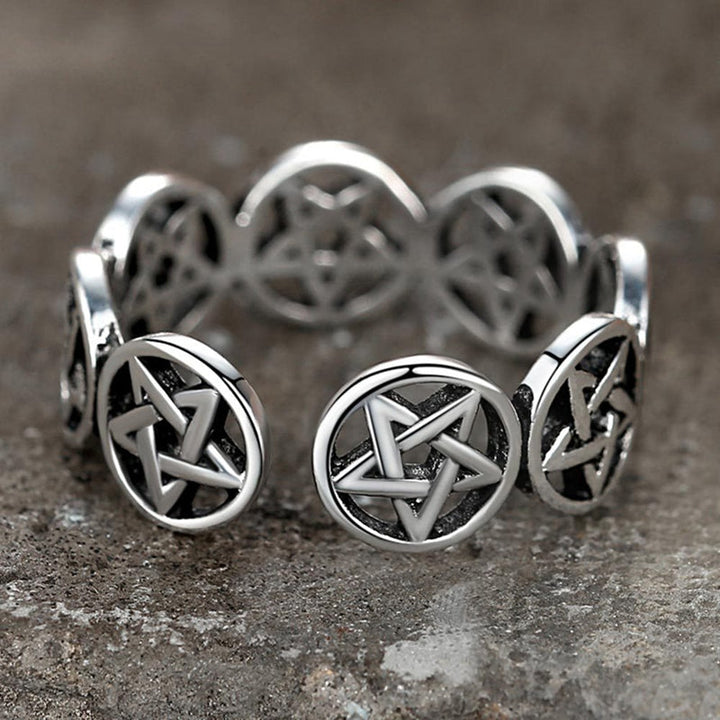 Arianrhod Chained Pentagram Ring by Darkstorm