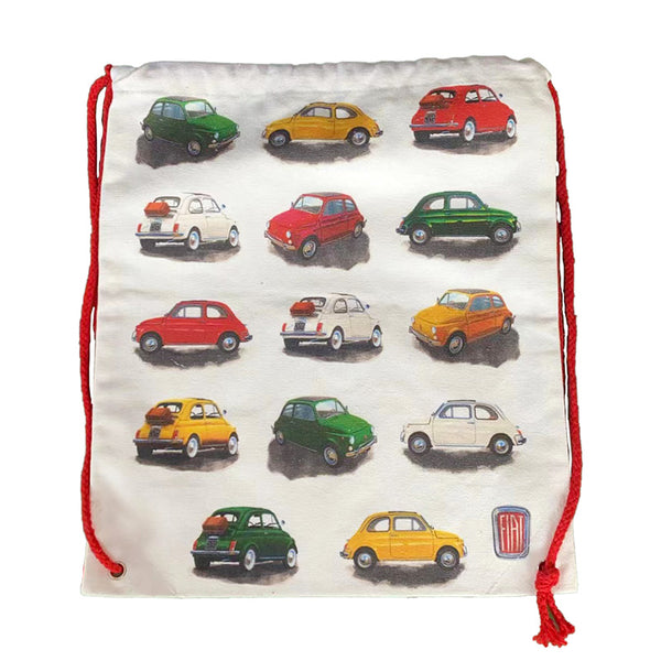 Handy Drawstring Canvas Bag - Fiat 500 Repeat BAG217 by Puckator