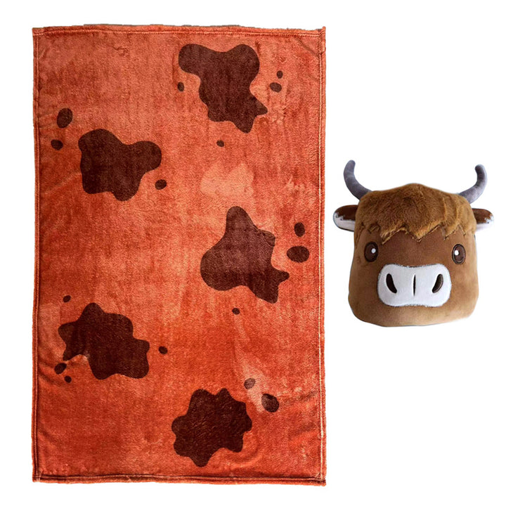 2-in-1 Blankeazzz Plush Toy & Travel Blanket - Highland Coo BLK03-0