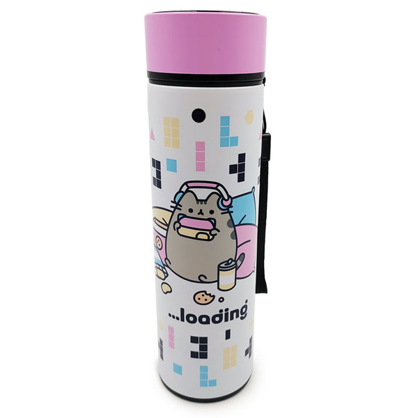 Reusable Stainless Steel Hot & Cold Insulated Drinks Bottle Digital Thermometer - Pusheen the Cat Gaming BOT149 by Puckator