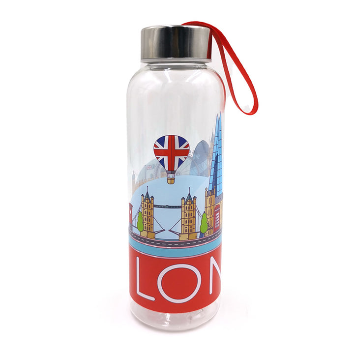 Reusable Water Bottle with Metallic Lid - London Icons Panorama BOT237 by Puckator