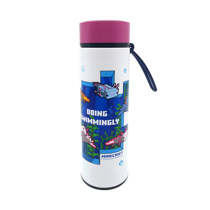 Reusable Stainless Steel Hot & Cold Insulated Drinks Bottle Digital Thermometer - Minecraft Axolotl BOT344-0