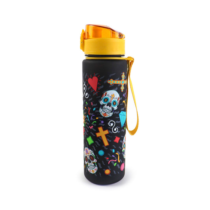600ml Shatterproof Pop Top Water Bottle - Day of the Dead BOT358-0