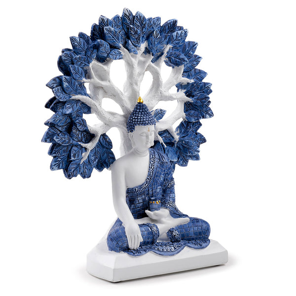 Decorative White & Blue Thai Buddha - Tree of Life BUD382 by Puckator