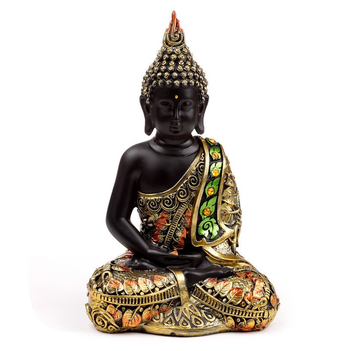 Decorative Black & Orange Gold Thai Buddha - Contemplation BUD384 by Puckator