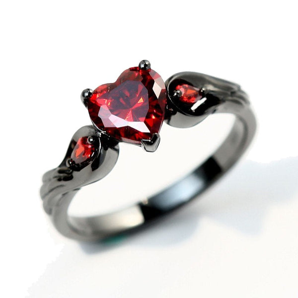 Bleeding Heart Gunmetal Ring-0