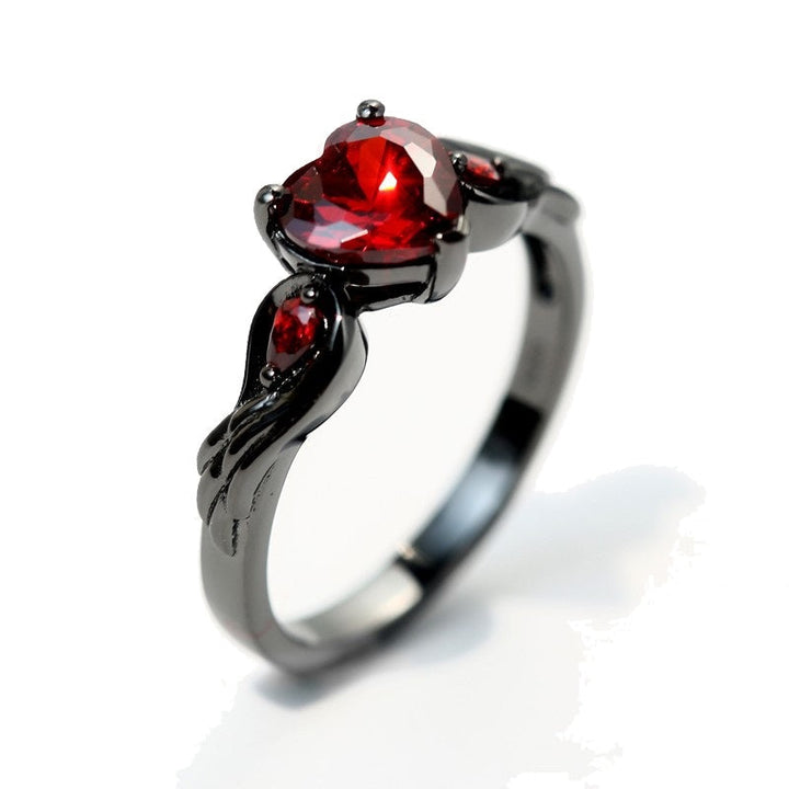 Bleeding Heart Gunmetal Ring by Darkstorm