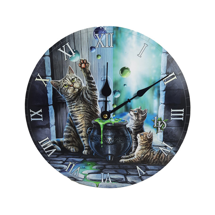 Wall Clock - Lisa Parker Hubble Bubble Cat and Kitten CLCK32-0