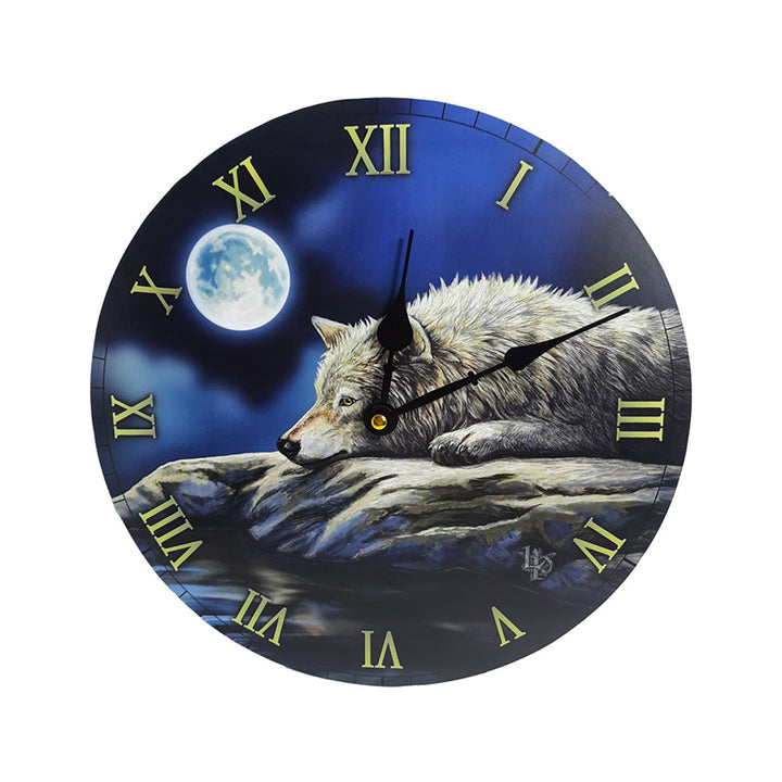 Wall Clock - Lisa Parker Quiet Reflection Wolf CLCK34-0