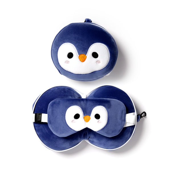 Relaxeazzz Travel Pillow & Eye Mask - Penguin CUSH227 by Puckator