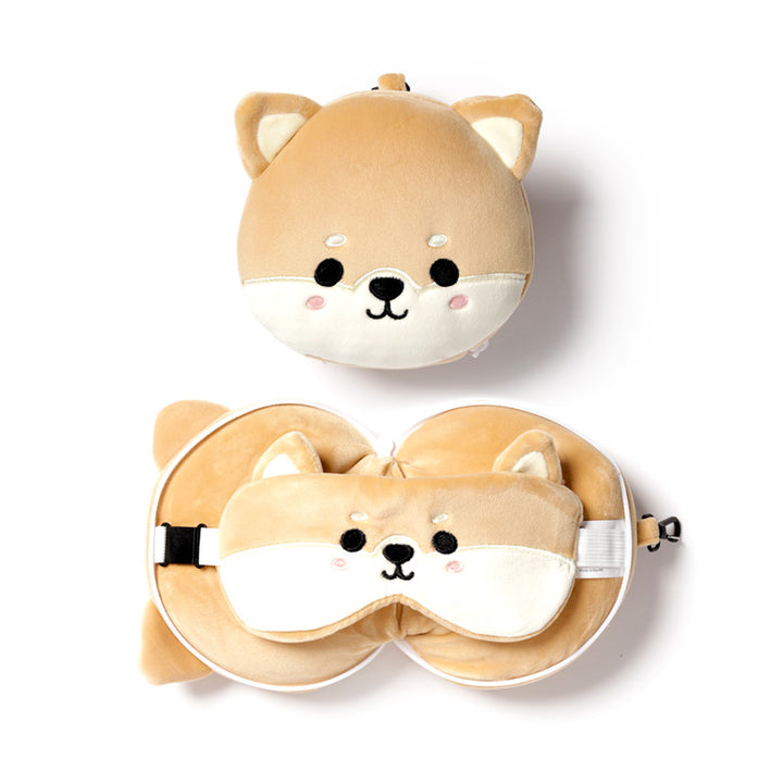 Relaxeazzz Travel Pillow & Eye Mask - Shiba Inu Dog CUSH230-0