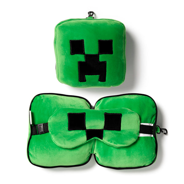 Relaxeazzz Travel Pillow & Eye Mask - Minecraft Creeper CUSH306-0