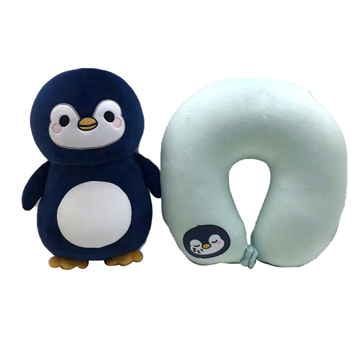 2-in-1 Swapseazzz Travel Pillow and Plush Toy - Nico the Penguin Adoramals Ocean CUSH376 by Puckator