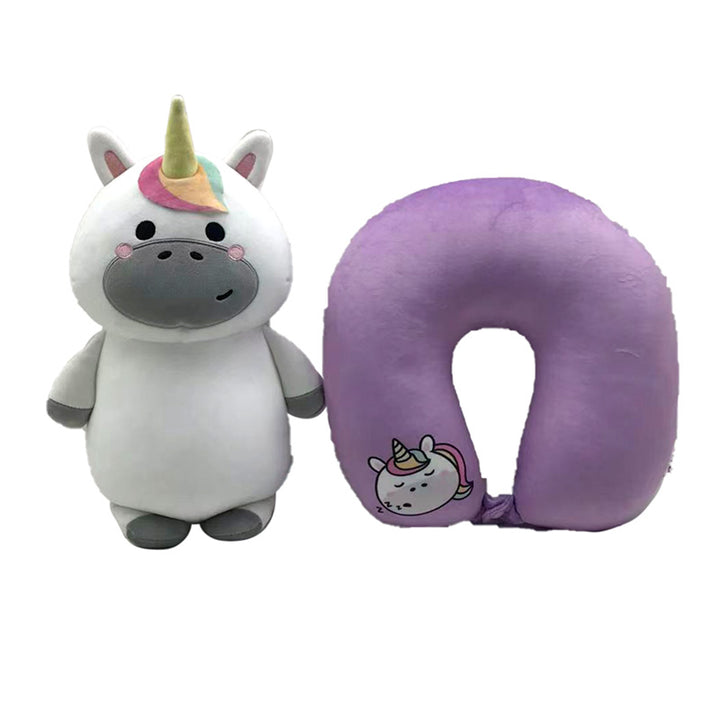 2-in-1 Swapseazzz Travel Pillow and Plush Toy - Astra the Unicorn Adoracorns CUSH377 by Puckator