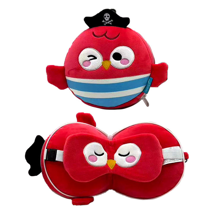 Relaxeazzz Travel Pillow & Eye Mask  - Jolly Joger Pirate Bembo the Parrot CUSH402-0