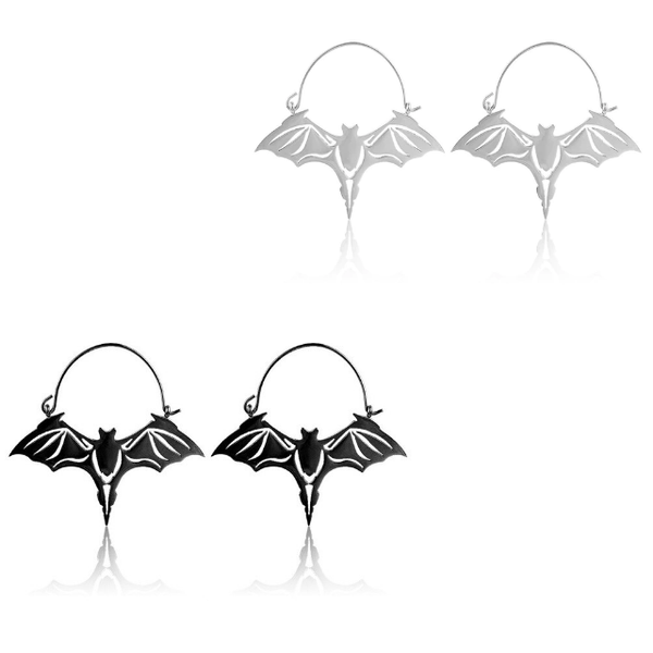 Chiroptera Bat Hoop Earrings-0