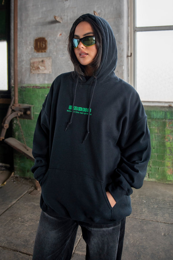 Hoodie in Black With DBDNS Logo Embroidery-0