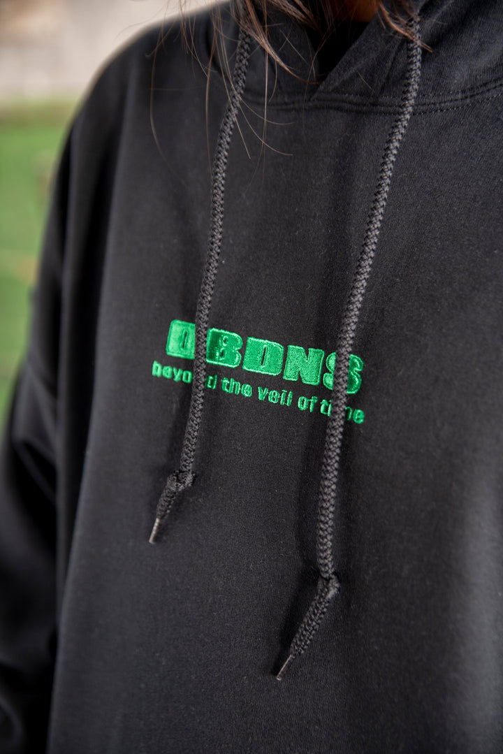 Hoodie in Black With DBDNS Logo Embroidery by Dreambutdonotsleep