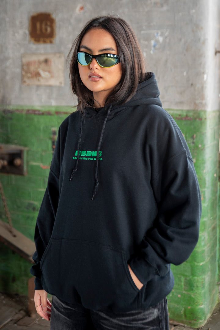 Hoodie in Black With DBDNS Logo Embroidery by Dreambutdonotsleep