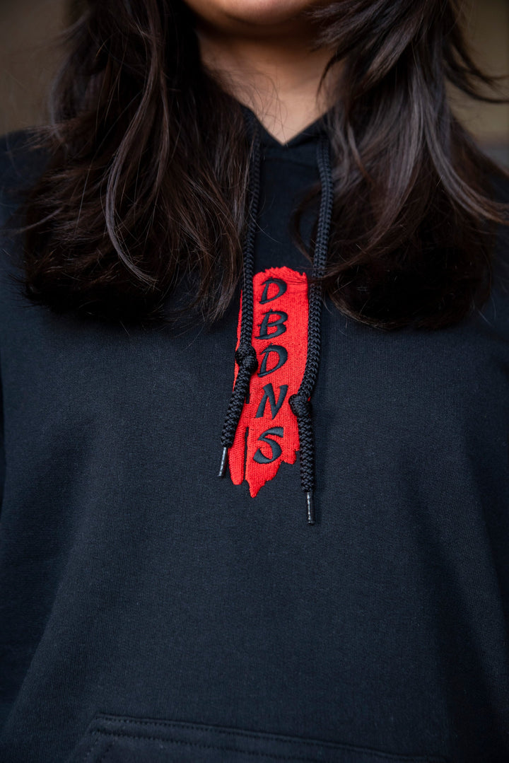 Hoodie in Black with Red Dragon Embroidery by Dreambutdonotsleep