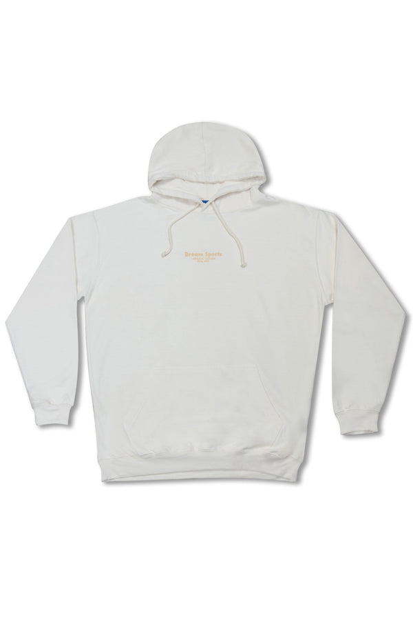 Hoodie in Vanilla with Dream Sports Tonal Logo Embroidery by Dreambutdonotsleep