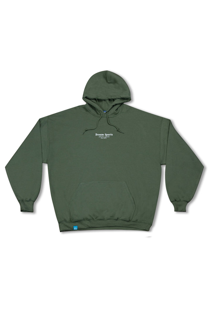 Hoodie in Military Green with Dream Sports Tonal Logo Embroidery by Dreambutdonotsleep