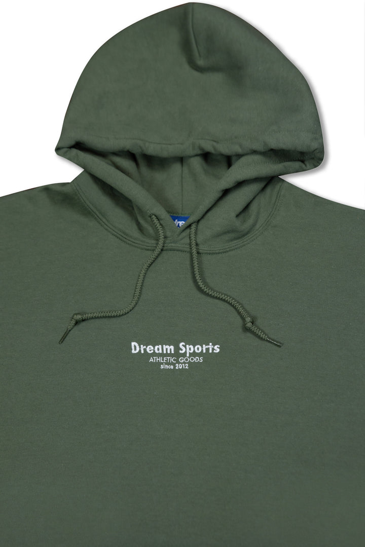 Hoodie in Military Green with Dream Sports Tonal Logo Embroidery by Dreambutdonotsleep