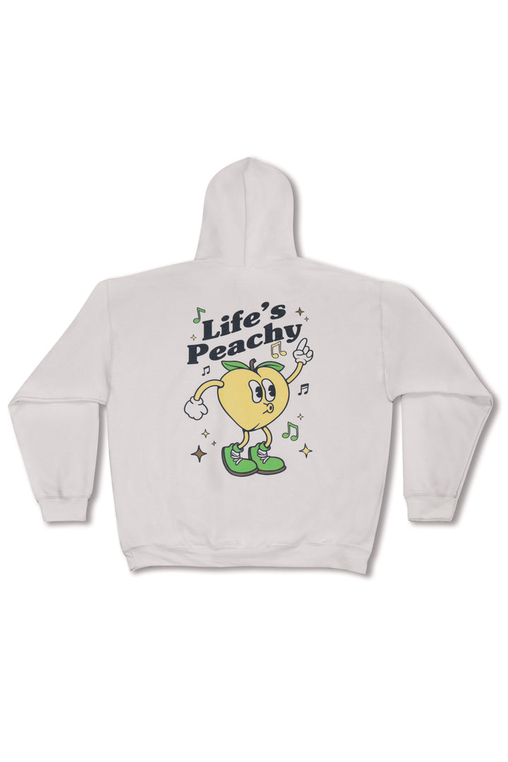 Hoodie in Sand with Life's Peachy Print by Dreambutdonotsleep