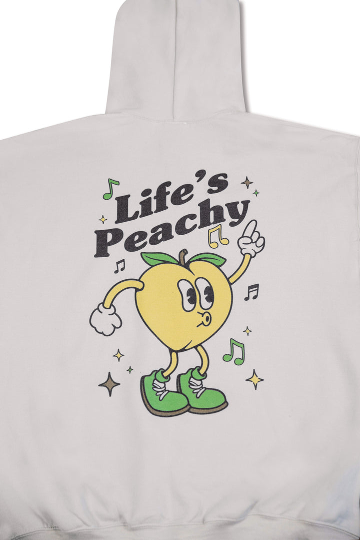 Hoodie in Sand with Life's Peachy Print by Dreambutdonotsleep