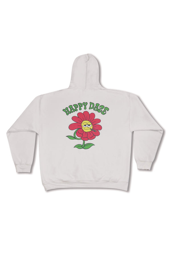 Hoodie in Sand with Happy Daze Flower Print by Dreambutdonotsleep