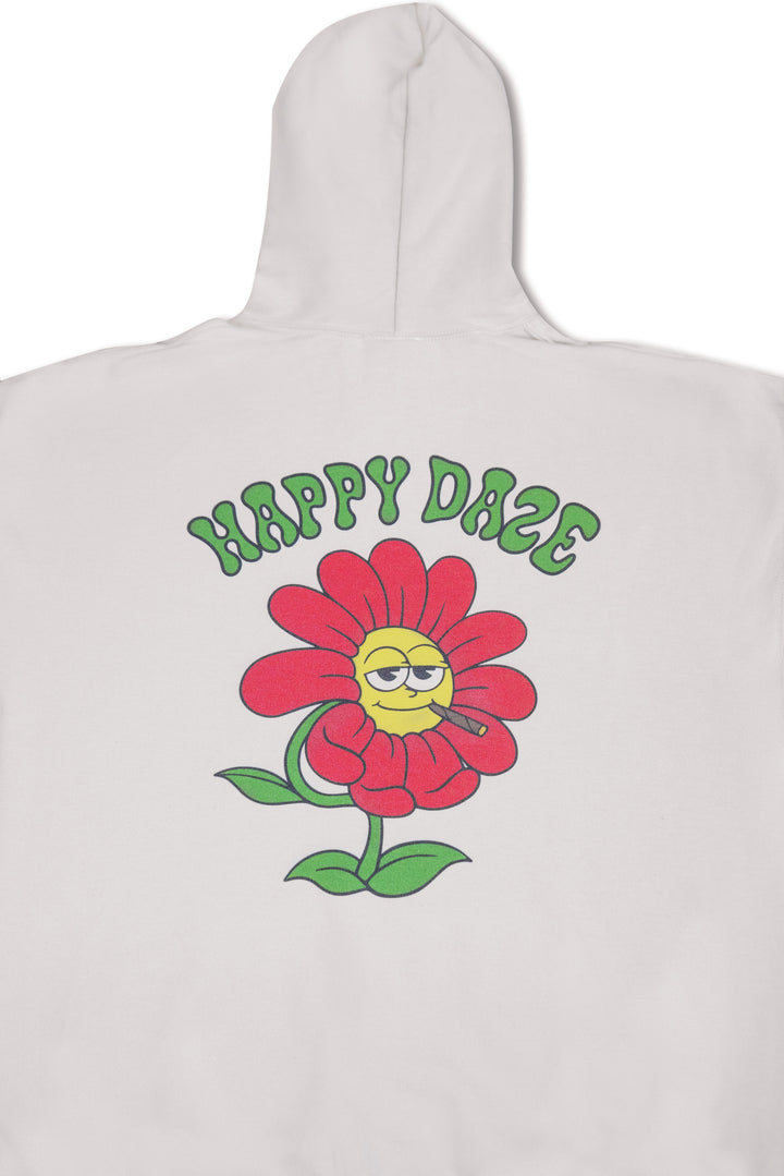 Hoodie in Sand with Happy Daze Flower Print by Dreambutdonotsleep