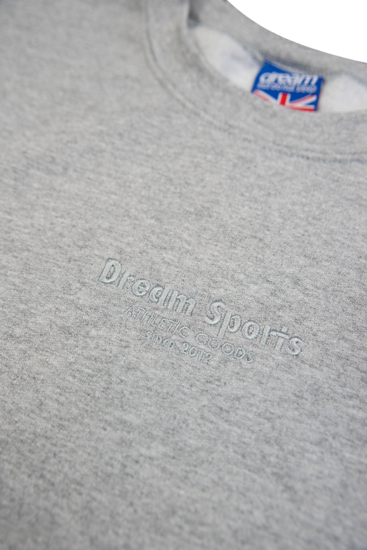 Sweatshirt in Heather Grey Dream Sports Tonal Embroidery by Dreambutdonotsleep