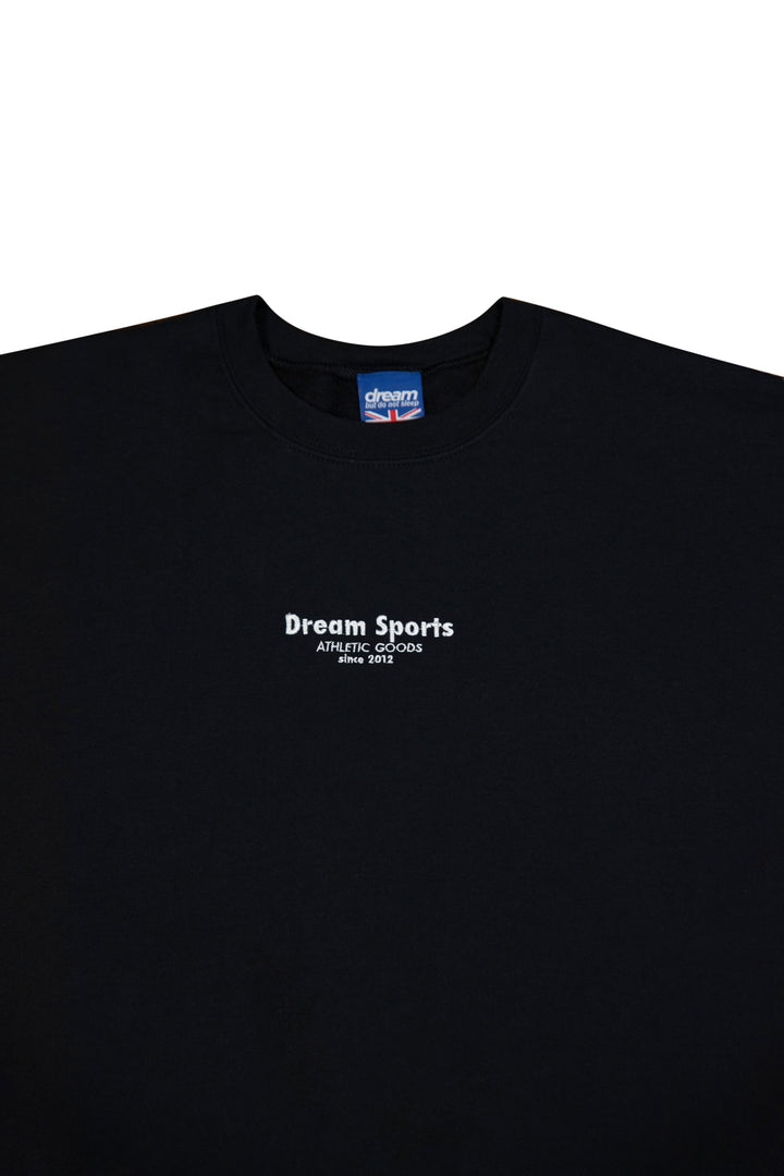 Sweatshirt in Black with Dream Sports Logo Embroidery by Dreambutdonotsleep