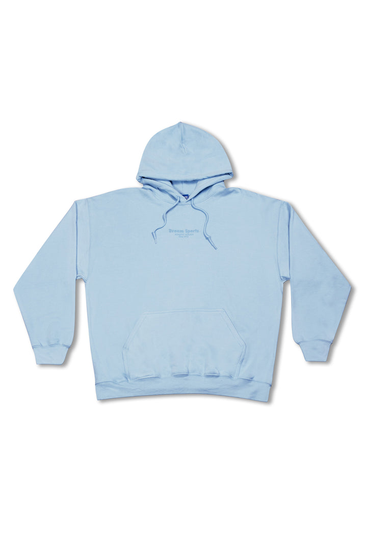 Hoodie in Light Blue with Dream Sports Tonal Logo Embroidery by Dreambutdonotsleep