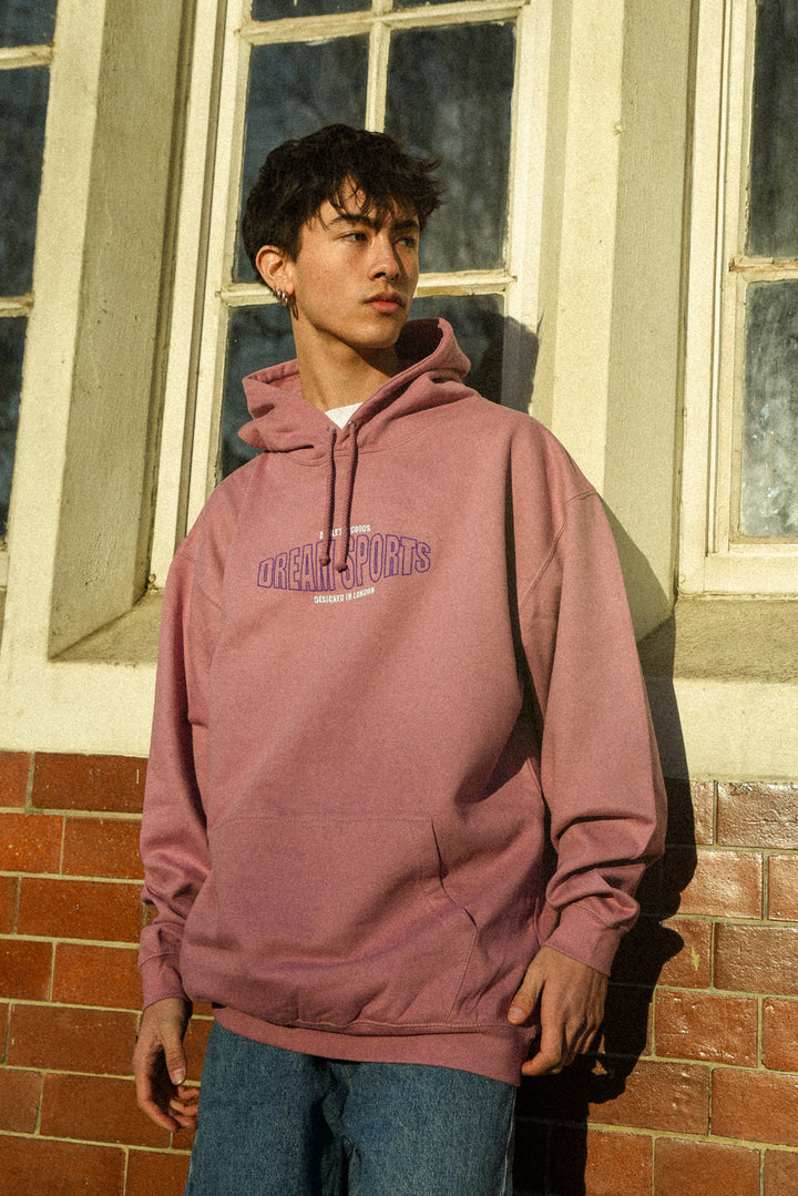 Hoodie in Dusty Purple with Dream Sports Embroidery by Dreambutdonotsleep