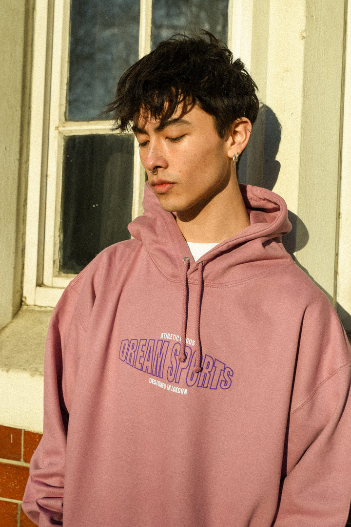 Hoodie in Dusty Purple with Dream Sports Embroidery by Dreambutdonotsleep