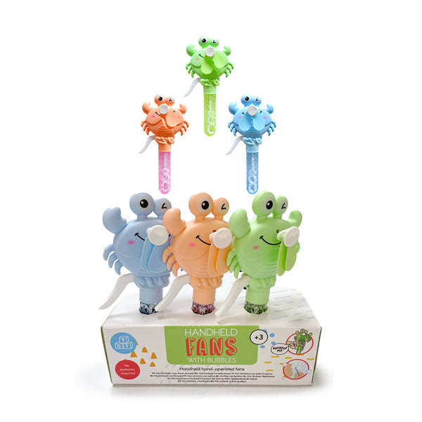 Hand Operated Bubble Hand Fan - Crab FAN06-0