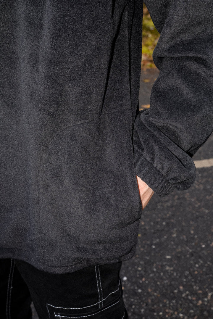 Fleece in Black with DBDNS Futuristic Logo Embroidery-3