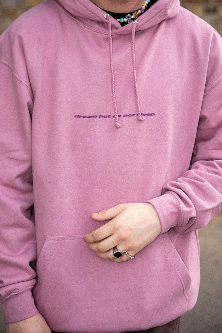 Hoodie in Dusty Purple With Minimal Logo Print by Dreambutdonotsleep