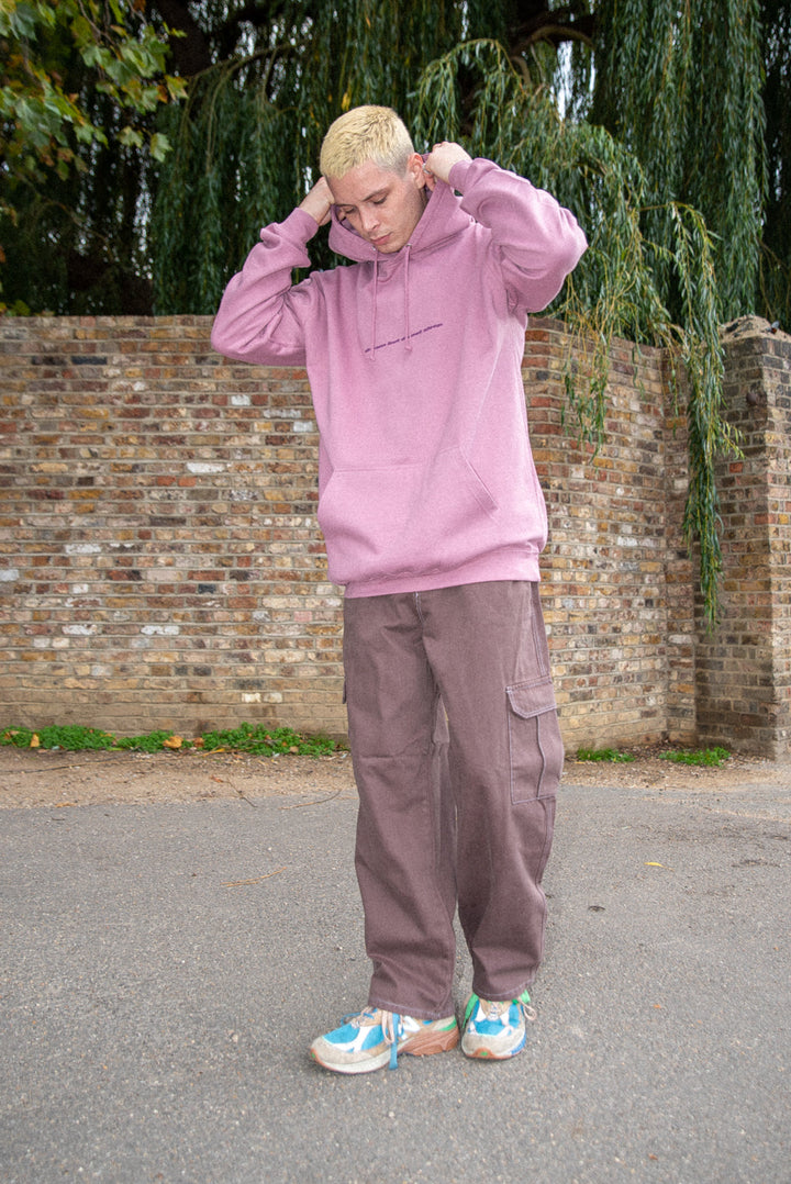 Hoodie in Dusty Purple With Minimal Logo Print by Dreambutdonotsleep