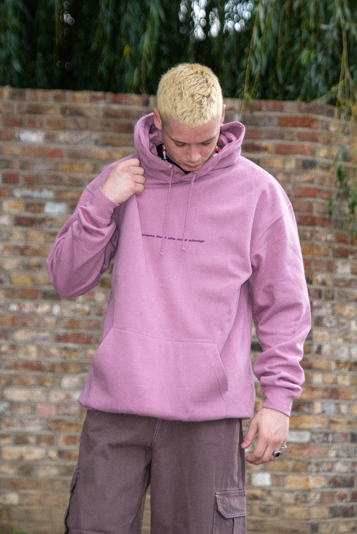 Hoodie in Dusty Purple With Minimal Logo Print by Dreambutdonotsleep