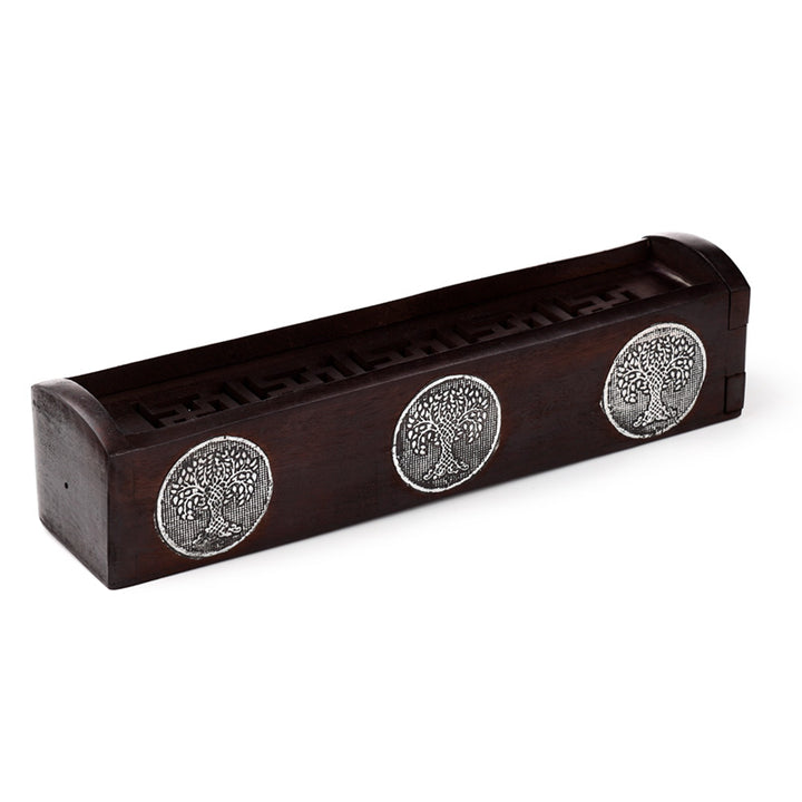 Mango Wood Incense Burner Box - Tree of Life IF259 by Puckator