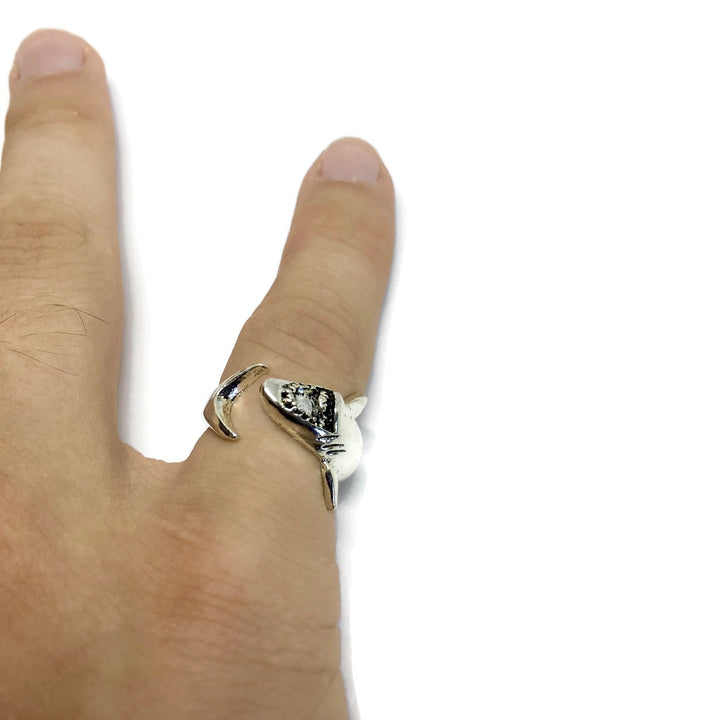 Great White Shark Band Ring by Gifts From The Crypt