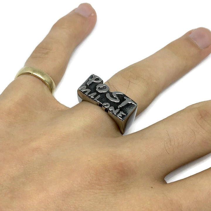 Post Malone Inspired Steel Ring by Gifts From The Crypt